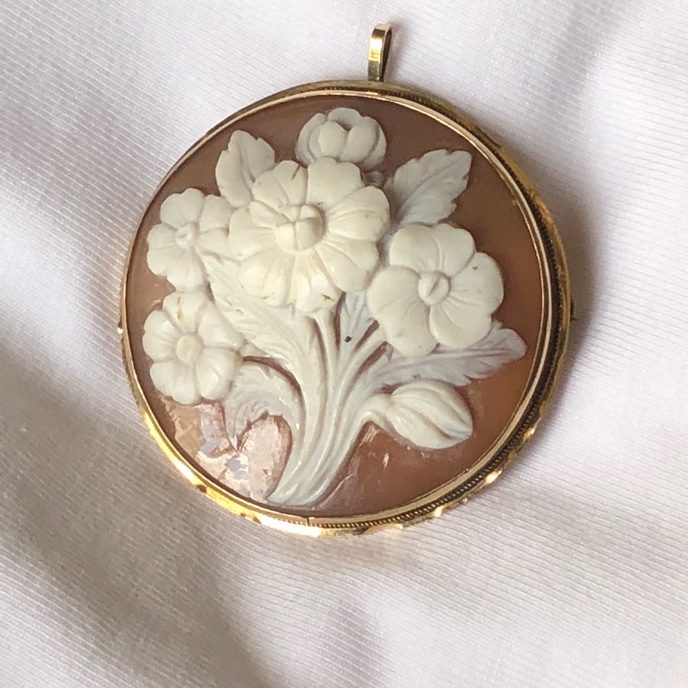 Vintage pendent handmade 14k solid gold for $399